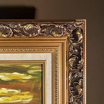 ★秀作★ 手書き油絵 クロード・モネ 睡蓮の池 黄金色 絵画 額付き 油彩画 Amazon.co.jp: 秀作 手書き油絵 モネ 睡蓮の池 黄金色 額付 絵画 油彩